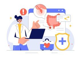 Appendix Inflammation and Medical Procedure Illustration in a Flat Cartoon Healthcare Background vector