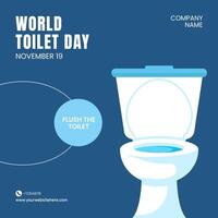 Flat Cartoon Style Template for World Toilet Day Social Media Promotions Background vector