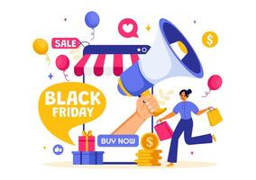 Illustration of Holiday Season Sale with Shopping Bags and Discounts in a Flat Style Background vector