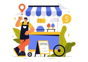 Thriving Small Business with Various Ventures Including Local Shops and Online Stores in Flat Style vector
