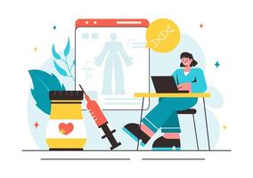 Herbal Therapy for Energy Healing Featuring Ginseng Root and Essential Oils in Flat Style vector