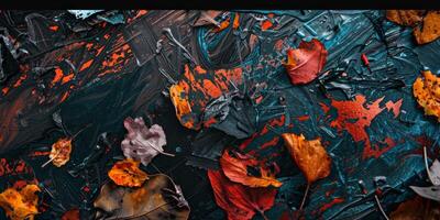 Abstract tree painting with brown background. Nature art. photo