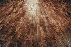 Wooden floor with a checkered pattern. Geometric flooring design concept. photo