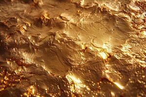 Gold surface with a rough texture. Metallic background for design projects. photo