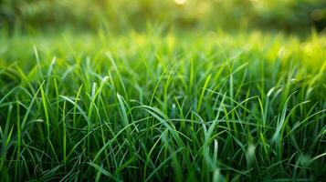 Green grass with brown spots. Nature texture background for design projects. photo