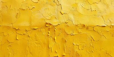 A yellow wall with peeling paint and a rough texture photo