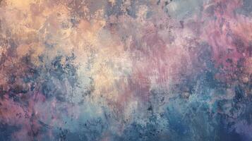 Blue sky painted on a wall with splatters of paint. Abstract art concept. photo