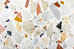 Colorful mosaic tile floor. Geometric flooring design background. photo