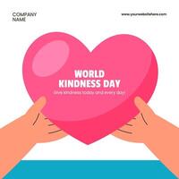 Flat Cartoon World Kindness Day Background Templates for Sharing vector