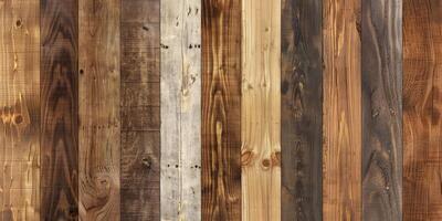 Wooden boards with a red stripe in the middle. Simple geometric design concept. photo