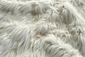 A close up of a fluffy white fur, possibly from a sheep or a cat photo