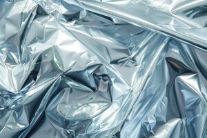 A piece of shiny silver foil with a pattern on it photo
