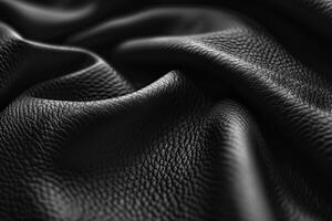 Black leather texture. Abstract material background. photo