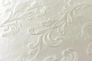 White tablecloth with flowers. Elegant table setting. photo