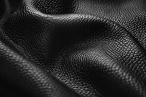 Black textured leather. Abstract material background concept. photo