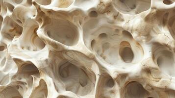 The image is of a large, white, and textured object with many holes photo