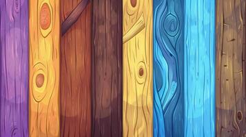 A series of wooden boards with different colors and patterns photo