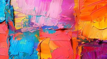 Abstract painting with colorful splatters. Modern art background concept. photo
