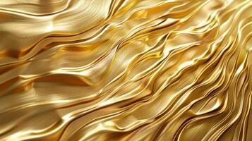 A gold fabric with a wave pattern photo