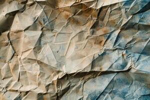 Textured crumpled paper. Simple background for design projects. photo