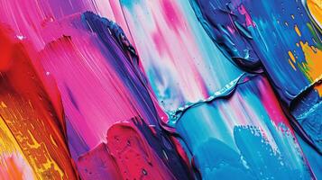 A painting with a lot of colors and splatters photo