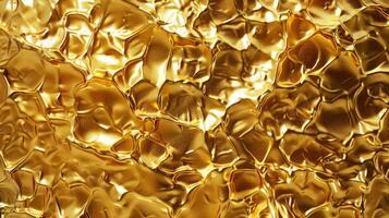 Shiny gold fabric texture. Abstract material background concept. photo