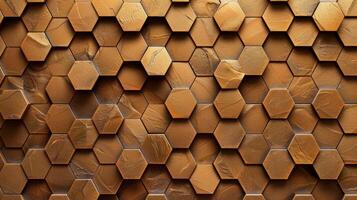 Hexagon pattern on a black and yellow wall. Modern design background. photo
