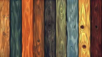 Series of colorful and patterned wooden boards. Modern design background. photo