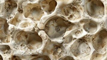 Textured white object with holes. Abstract background. photo