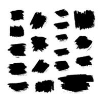 Black Distress Brushes. Grunge Texture. Splash Banner. vector