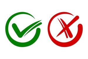 checmark icon, yes and no symbol vector