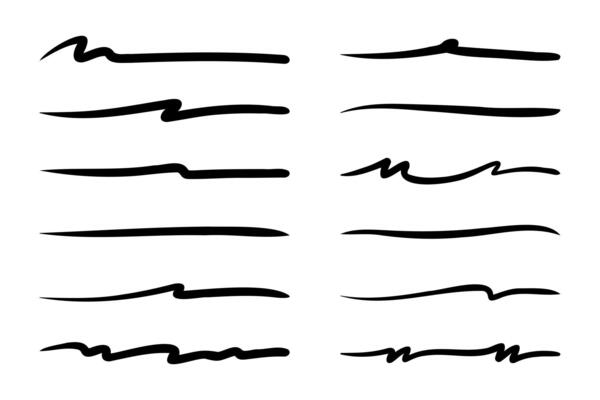 hand drawn underline collection illustration.