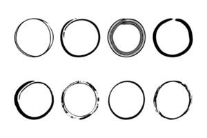 Super set of circles lines sketch hand drawn. Doodle circles for design elements vector