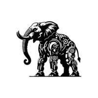 Robotic Elephant Graphic Design Showcasing Modern Sci-Fi Inspired Art vector
