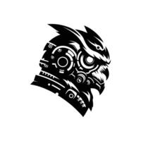 Futuristic Cyber Owl Head Design Ideal for Stickers, Digital Art, and Apparel vector