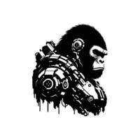 Cybernetic Gorilla with Heavy Armor Design Ideal for Futuristic Concept Art vector