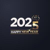 2025 Happy new year Square Background with Black or dark theme vector