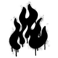 Spray Painted Graffiti Fire flame icon Sprayed isolated with a white background. vector