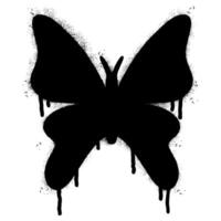 Spray Painted Graffiti butterfly icon Sprayed isolated with a white background. vector