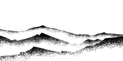 Spray Painted Graffiti mountain icon Sprayed isolated with a white background. graffiti volcano with over spray in black over white. vector