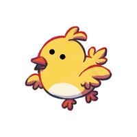 Little yellow baby bird with orange beak flying vector