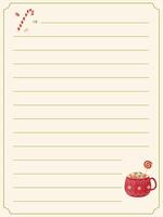 Cookbook template list for recipes, note on cooking and ingredients. vector