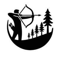 A silhouette of a man with a bow and arrow vector
