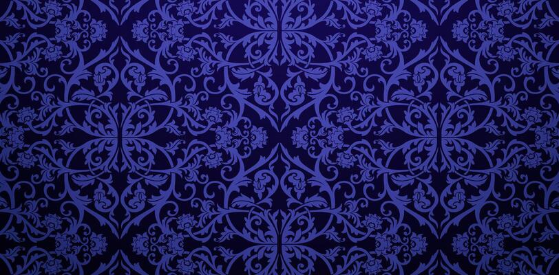 Seamless ornamental damask wallpaper patterned dark blue backgrounds Can be used as backgrounds fills pages, surface textures, books covers, fabrics printing papers, textiles tiles interior decoration