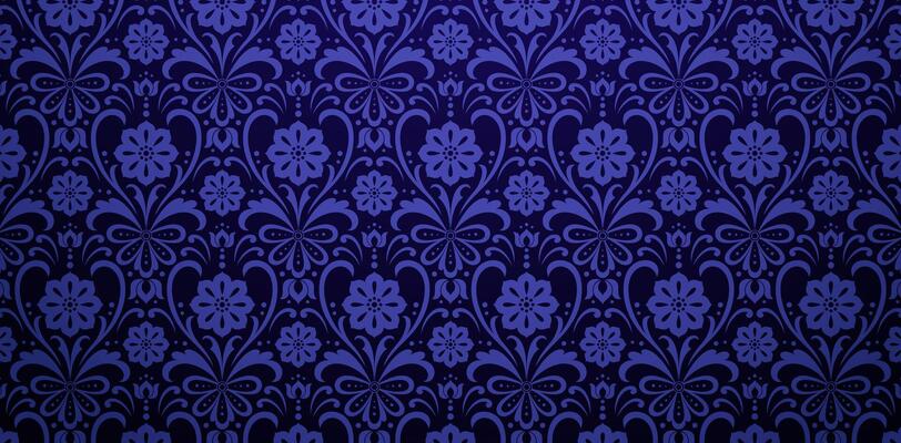flower damask seamless pattern dark blue colors background. Elegant luxury texture for wallpapers, backgrounds and page fill, surface textures, books covers, fabrics printing, wraps papers, tiles deco