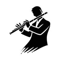 A man playing the flute vector