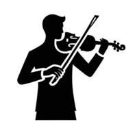 A silhouette of a man playing the violin vector