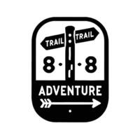The logo for trail and adventure vector