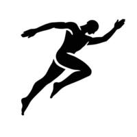 A silhouette of a man running in the air vector