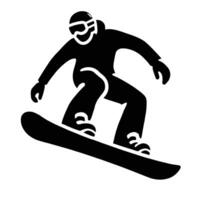 Snowboarder silhouette on white background vector